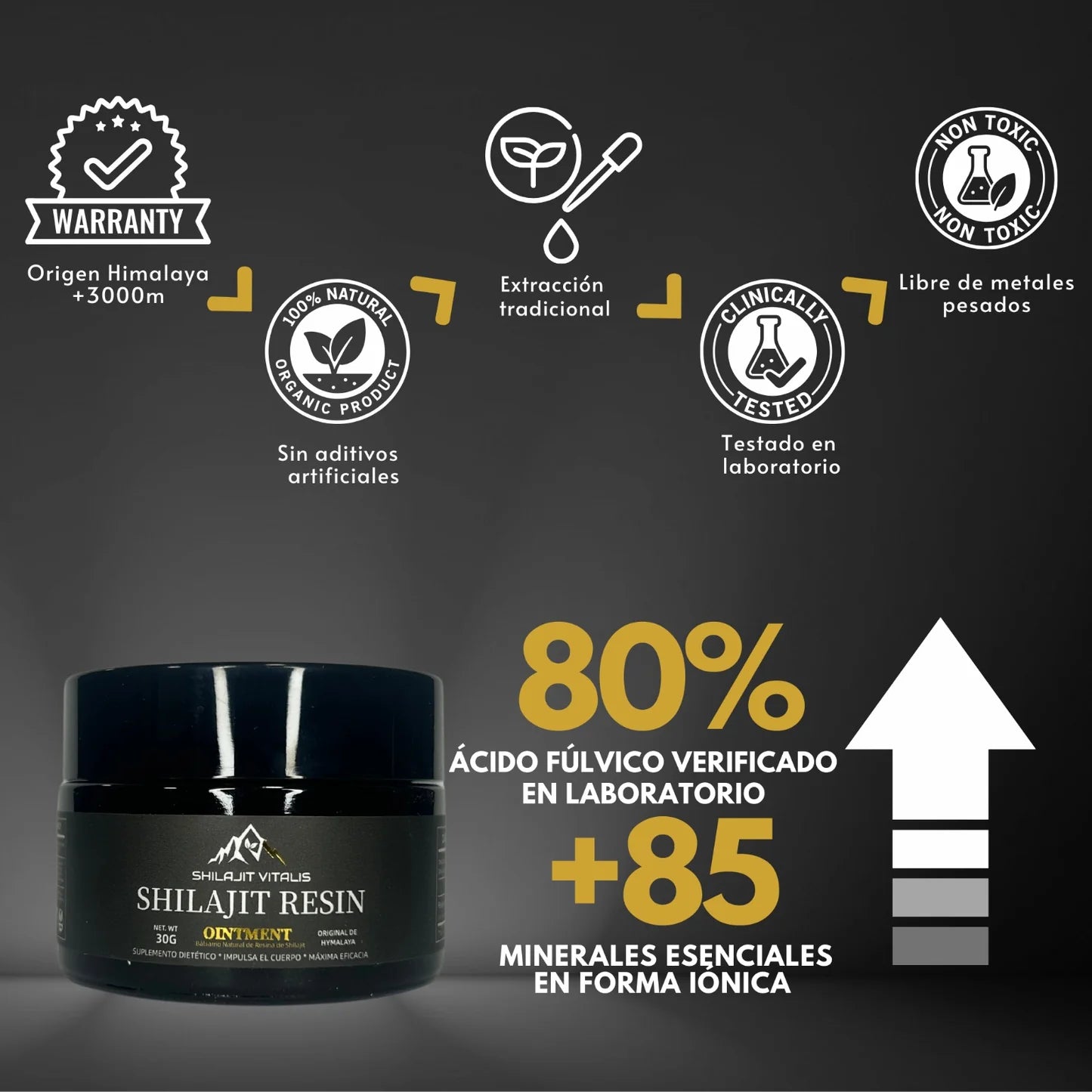 Shilajit Resine: 100% Puro 💎 Fuente de Energía Vital del Himalaya